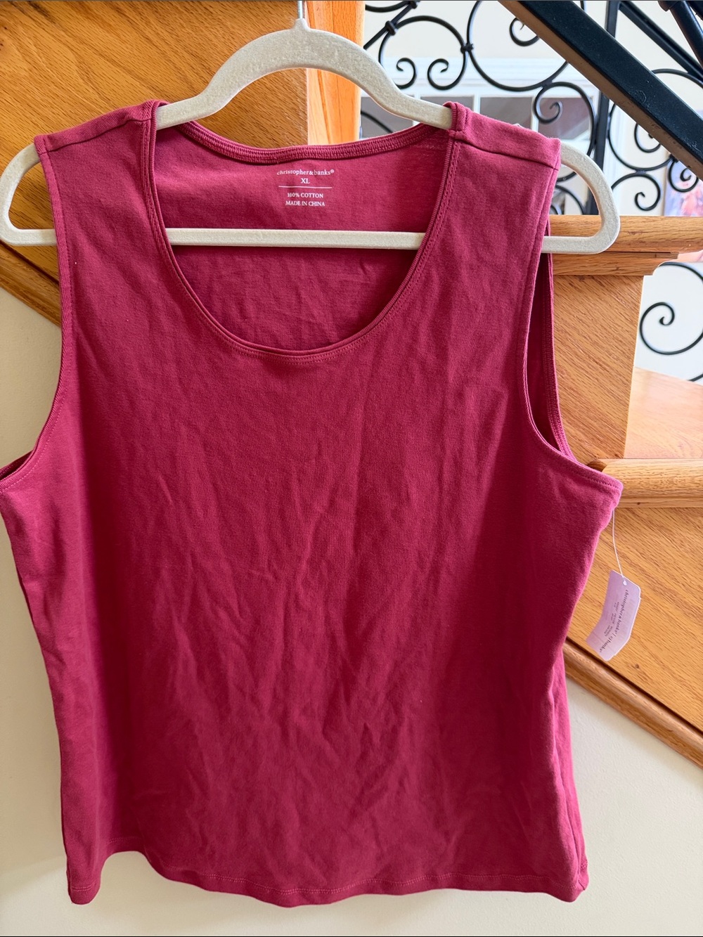 Christopher & banks Sleeveless Tank Top in Berry Red Size XL New with tag